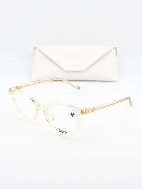 Pure P-6007 740 Cat Eye Eyeglasses 50mm – Transparent Lemon